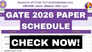 GATE 2026 Paper Schedule